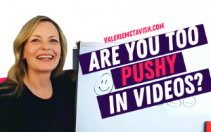 The Common Pushy Video Mistake and How to Switch to Pulling Your Your Ideal Customer In Video Marketing Tips Video Marketing Female Entrepreneur